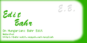 edit bahr business card